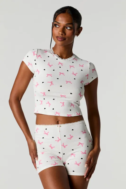 Ensemble pyjama en tricot côtelé imprimé sold by Urban Planet
