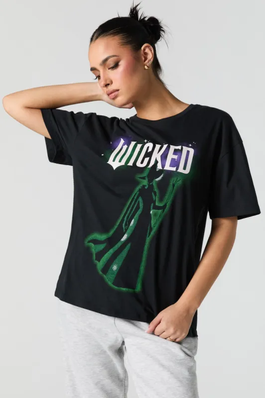 T-shirt coupe garçonne à imprimé Wicked sold by Urban Planet