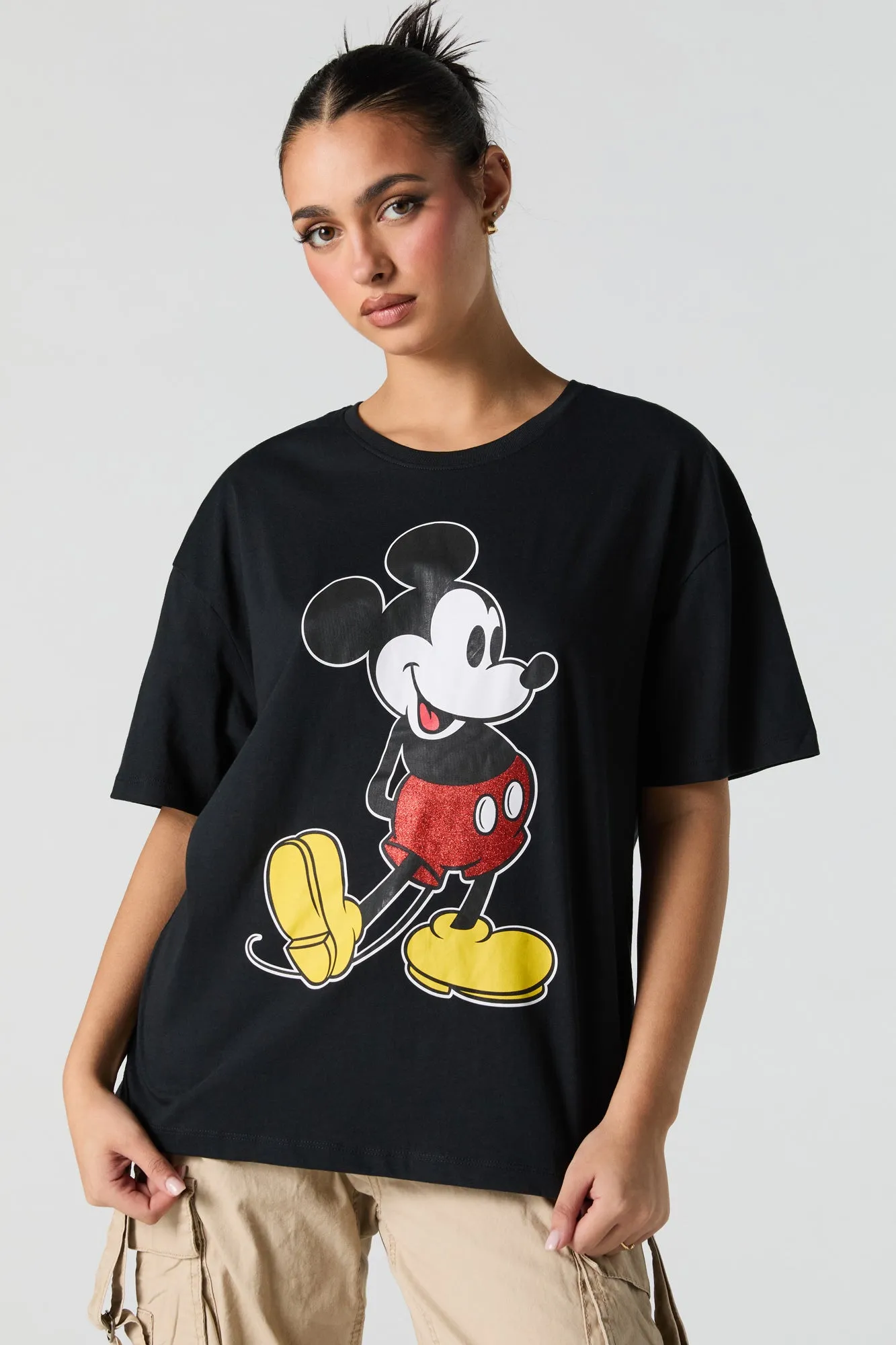 T-shirt coupe garçonne à imprimé Mickey Mouse sold by Urban Planet