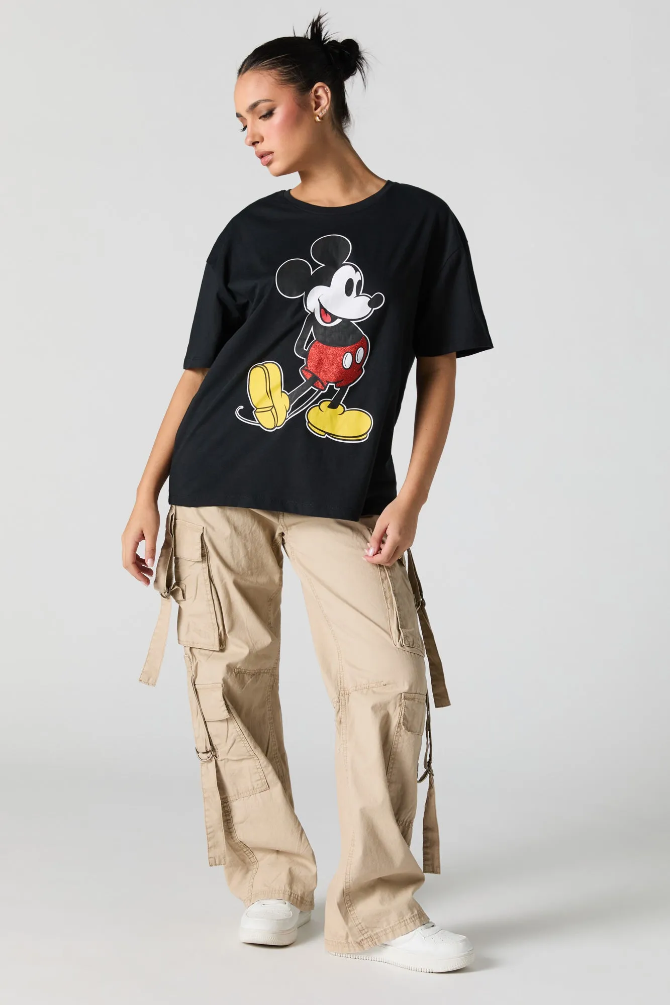 T-shirt coupe garçonne à imprimé Mickey Mouse sold by Urban Planet product image thumbnail 3