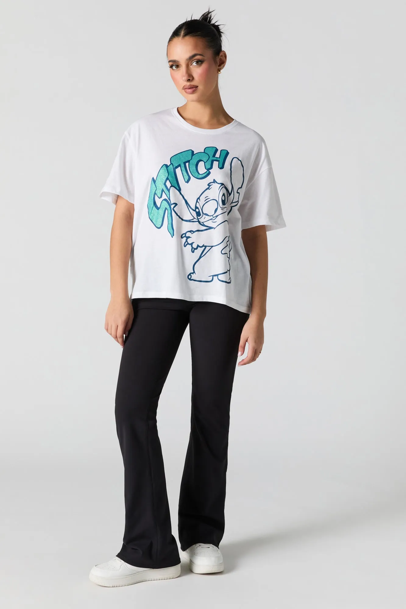 T-shirt coupe garçonne à imprimé Stitch sold by Urban Planet product image thumbnail 3