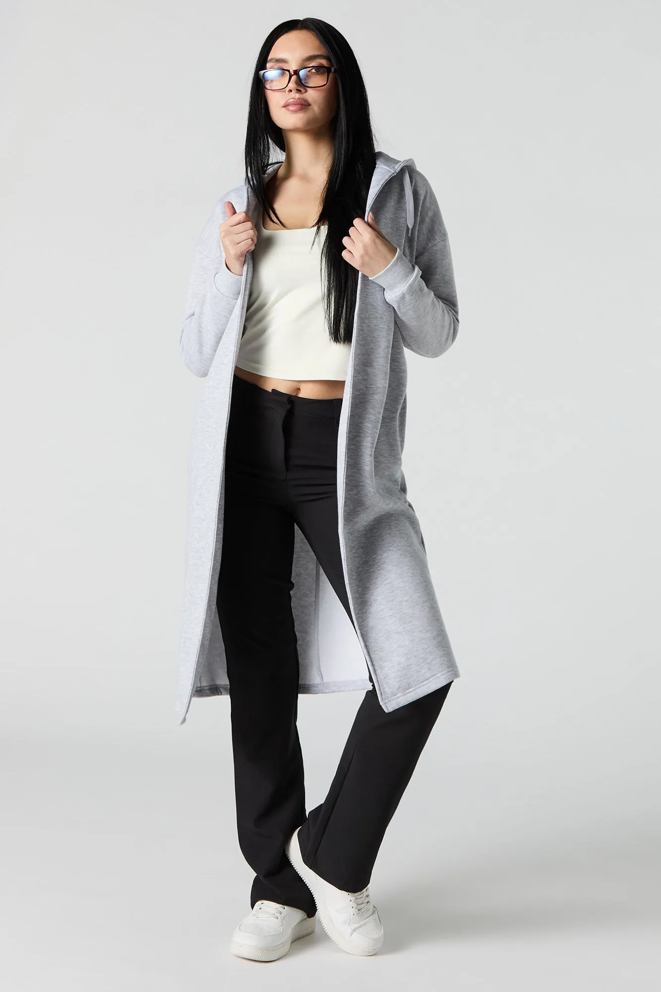 Blouson long en molleton ouvert à l'avant sold by Urban Planet