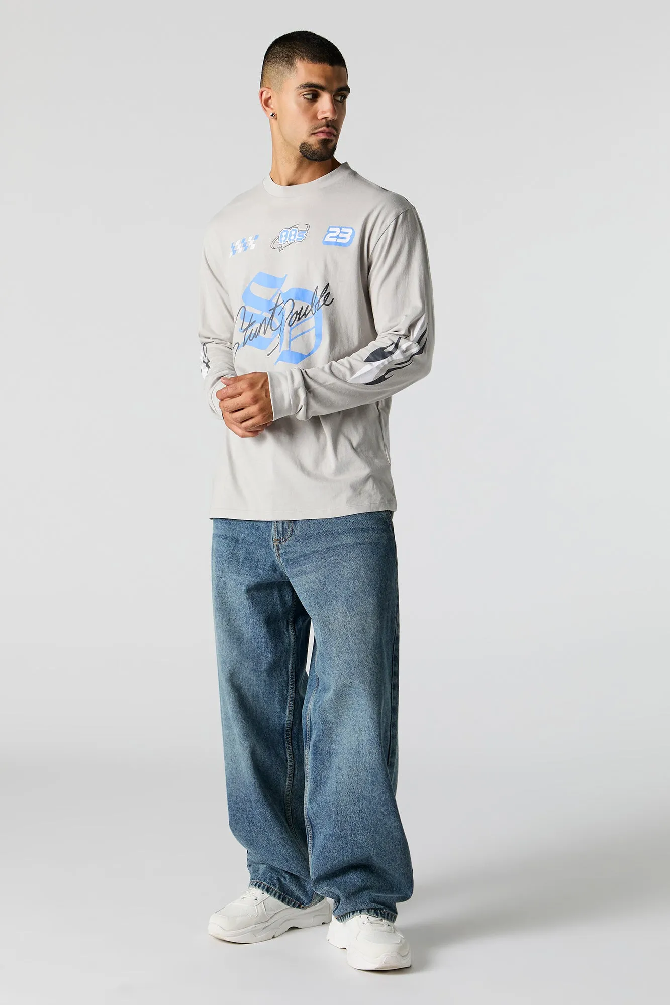 Stunt Double Graphic Long Sleeve Top sold by Urban Planet product image thumbnail 3