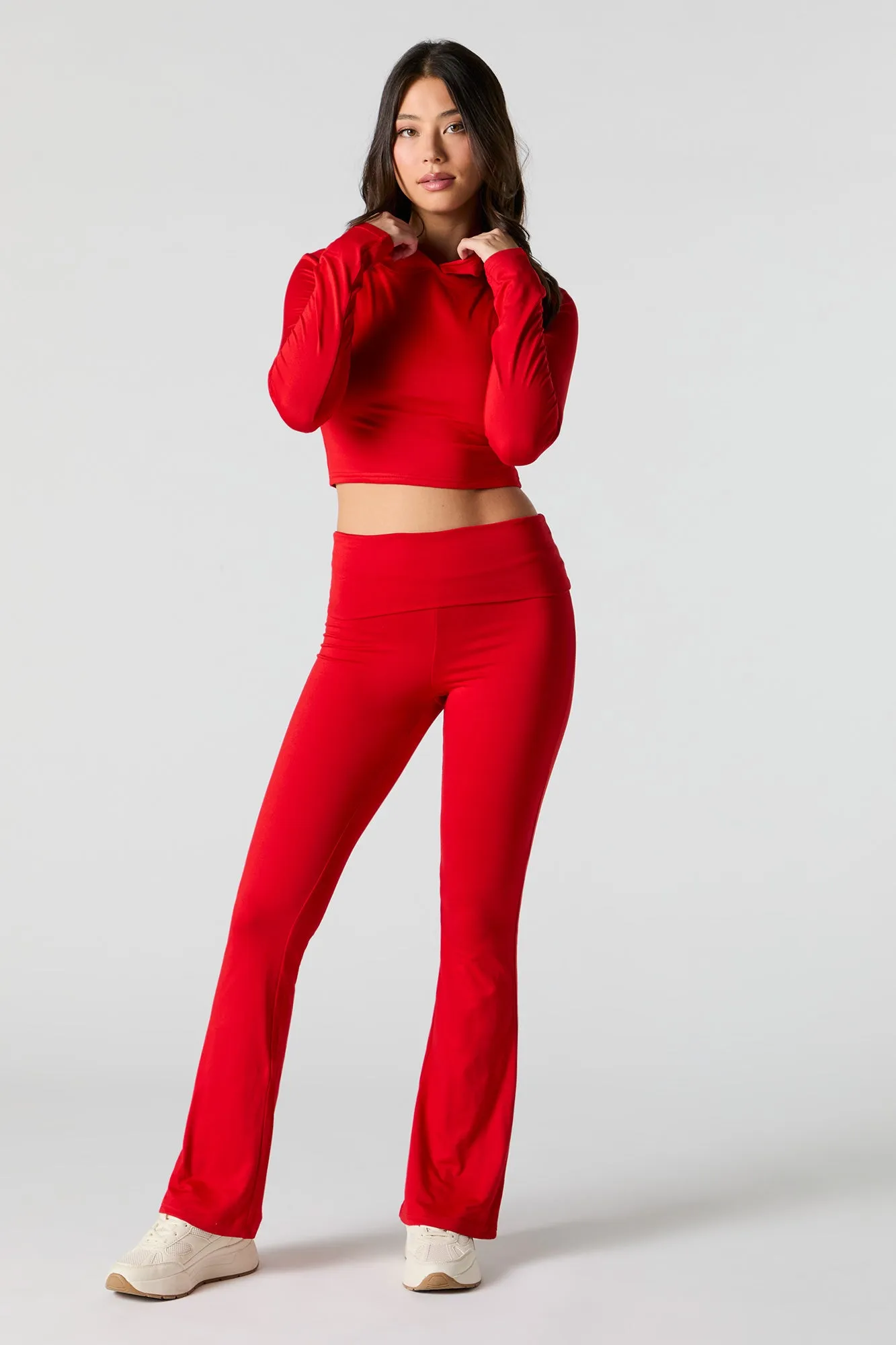 Active Soft Foldover Waist Flare Legging sold by Urban Planet