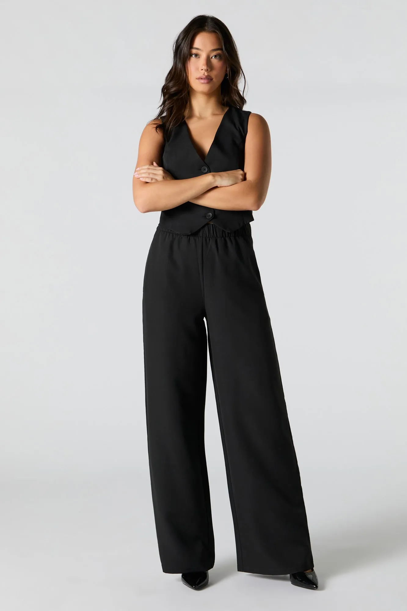 Elastic Waist Wide Leg Dress Pant sold by Urban Planet product image thumbnail 4