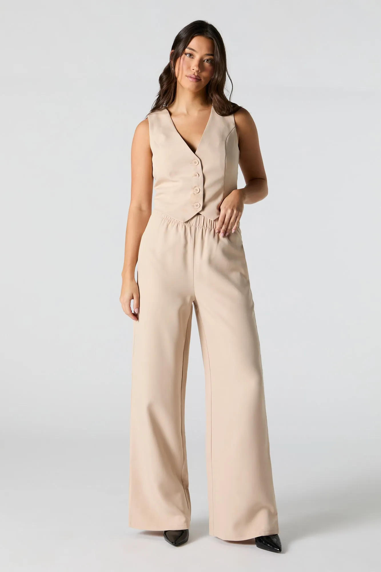 Elastic Waist Wide Leg Dress Pant sold by Urban Planet