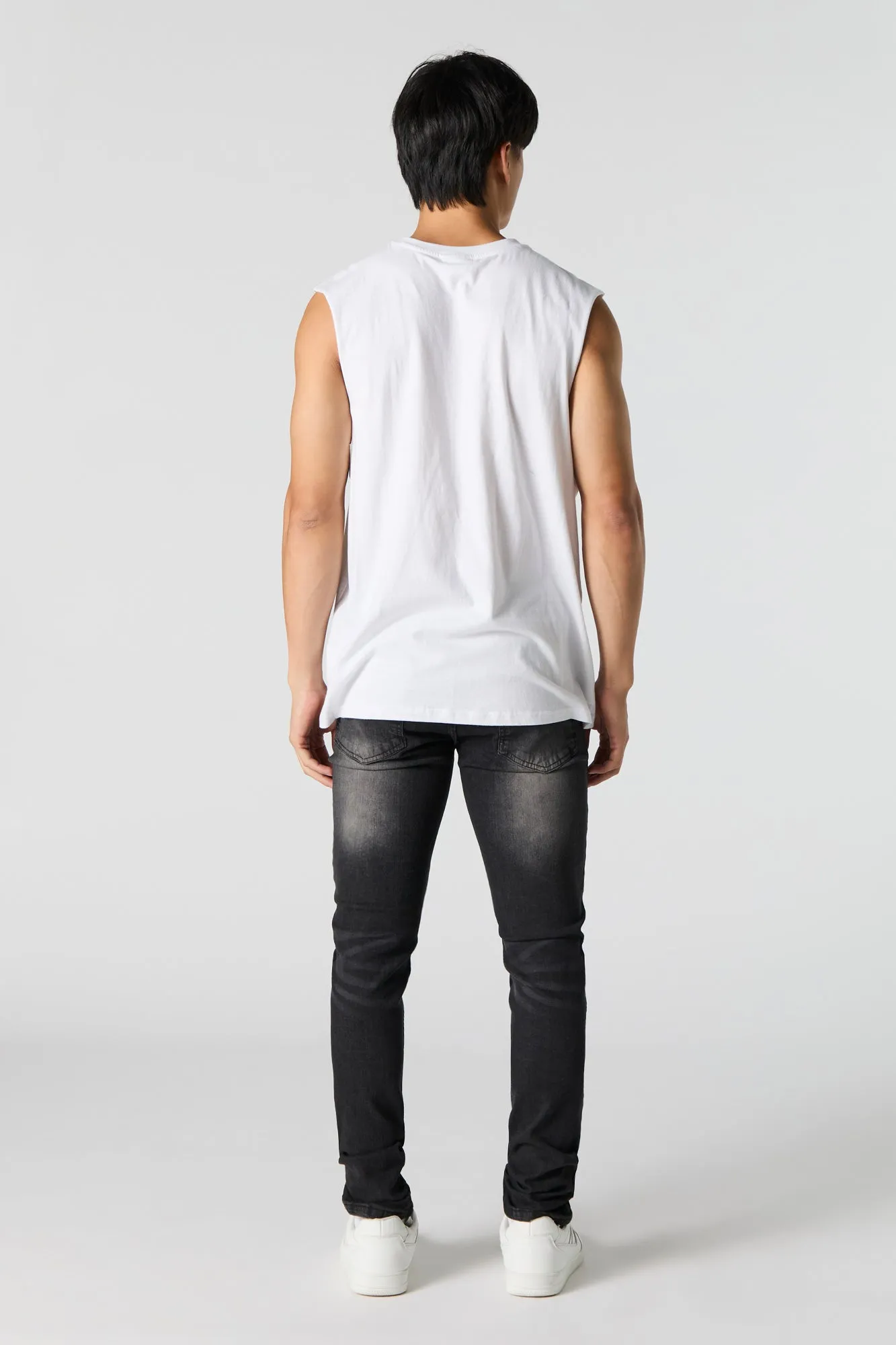 Jean ajusté d'aspect usé délavé vintage noir sold by Urban Planet product image thumbnail 3