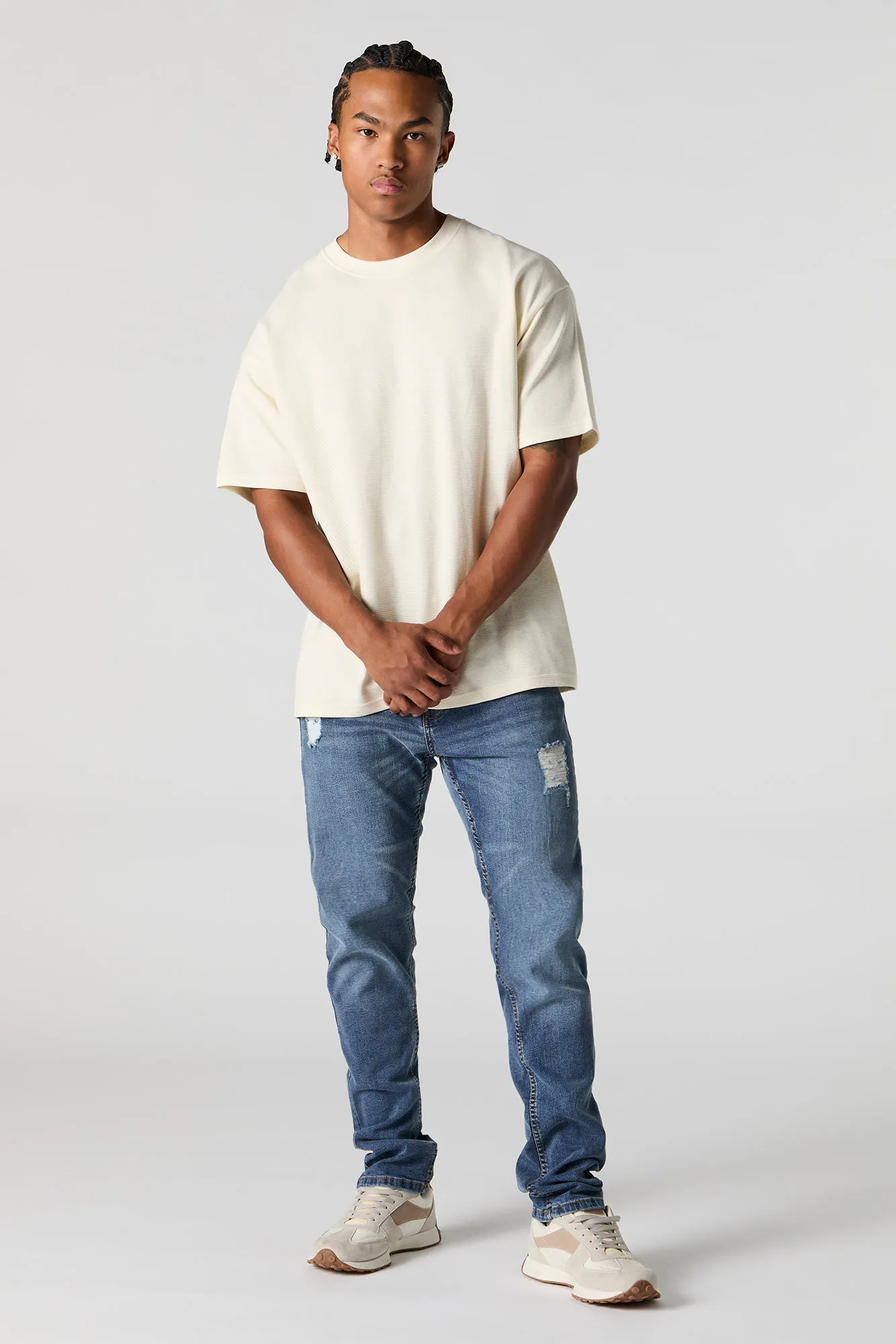 Medium Wash Distressed Slim Jean sold by Urban Planet product image thumbnail 2