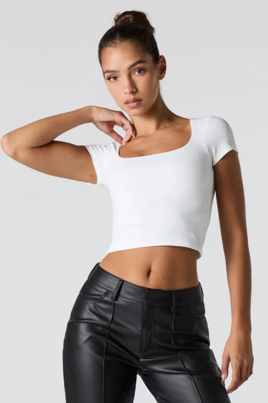 Square Neck Cropped T-Shirt sold by Urban Planet