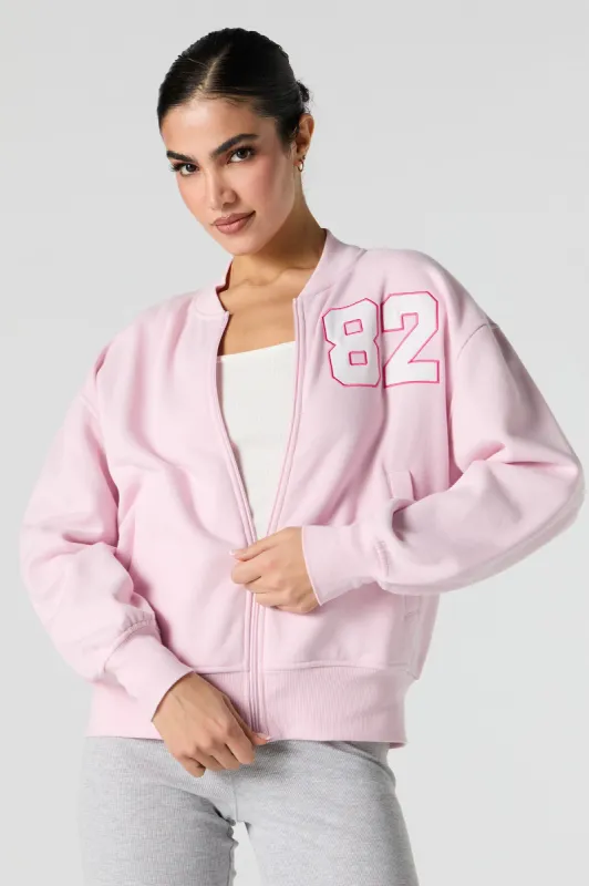 Twill Embroidered Fleece Bomber Jacket sold by Urban Planet