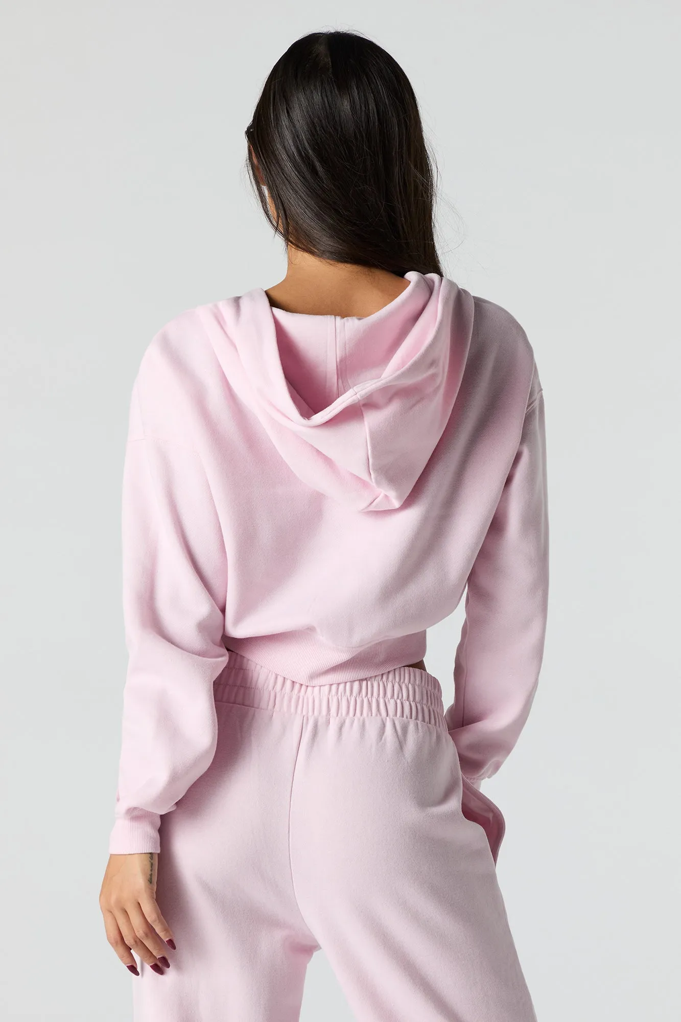 Haut à capuchon en molleton écourté avec glissière sold by Urban Planet product image thumbnail 2