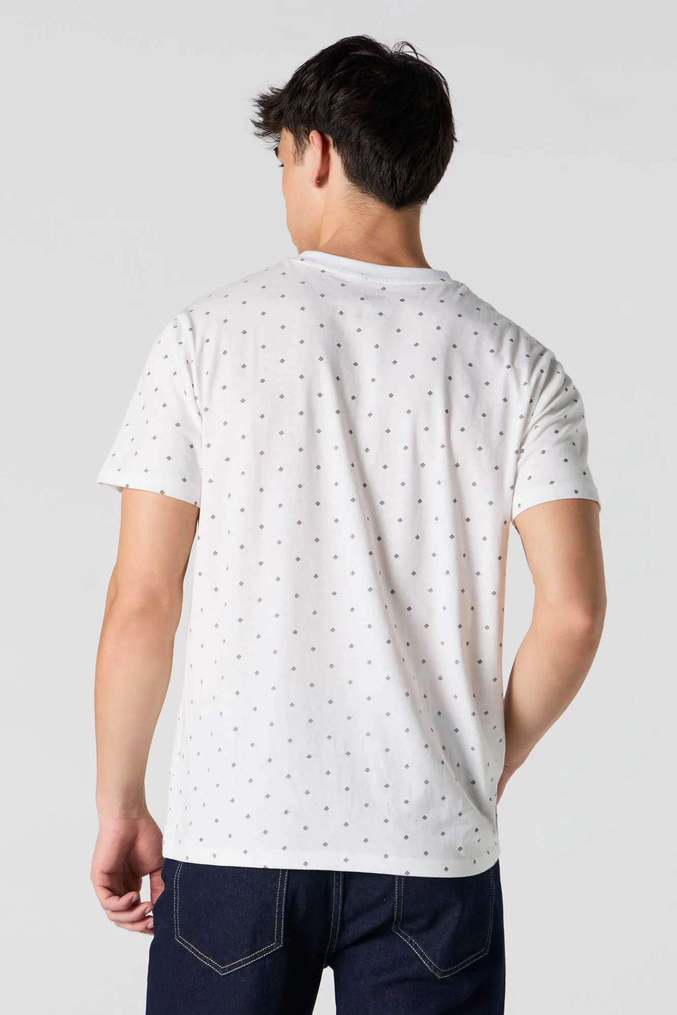 Ditsy Print Henley T-Shirt sold by Urban Planet product image thumbnail 2