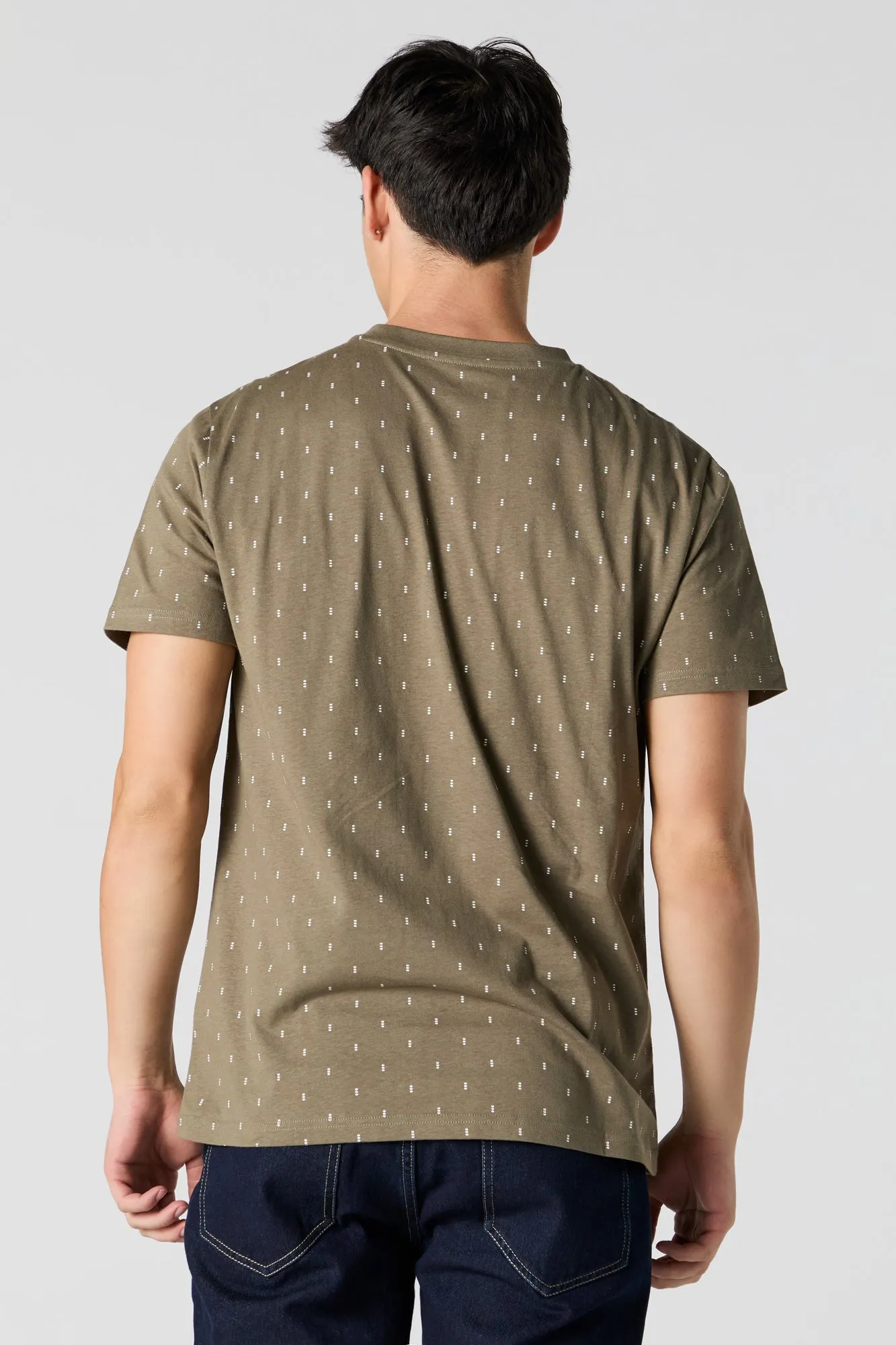 Ditsy Print Henley T-Shirt sold by Urban Planet product image thumbnail 5