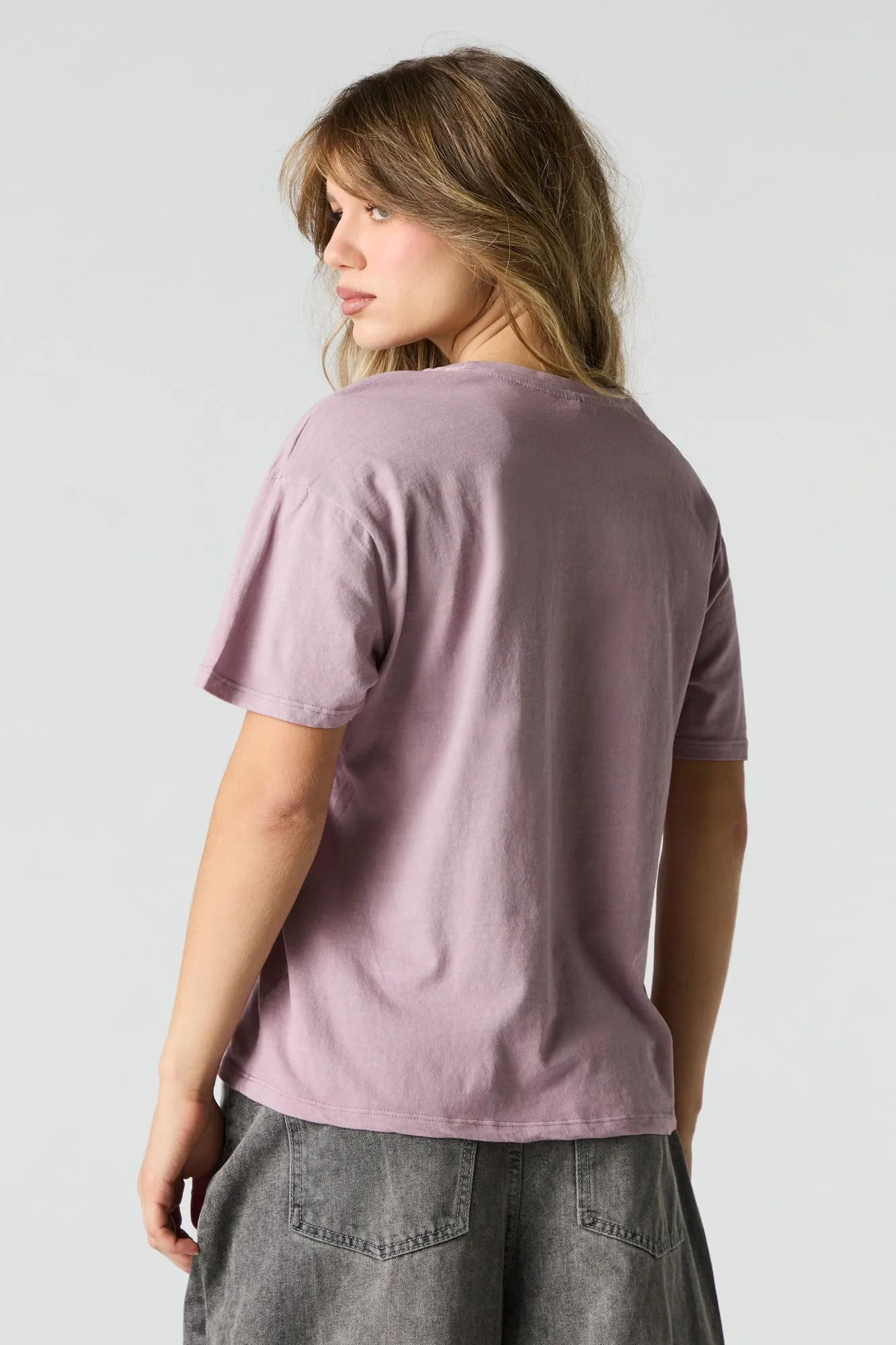 T-shirt de coupe garçonne délavé à imprimé Bow sold by Urban Planet product image thumbnail 2