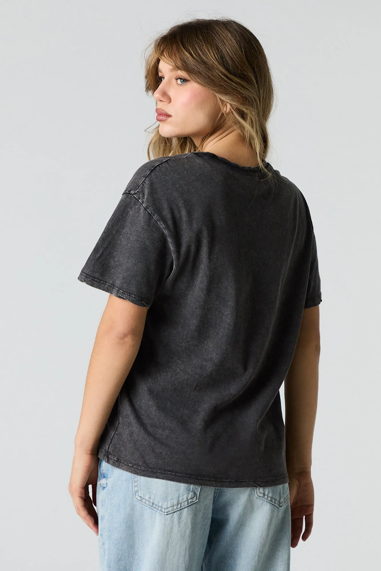 Astro Print Graphic Washed Boyfriend T-Shirt sold by Urban Planet product image thumbnail 2