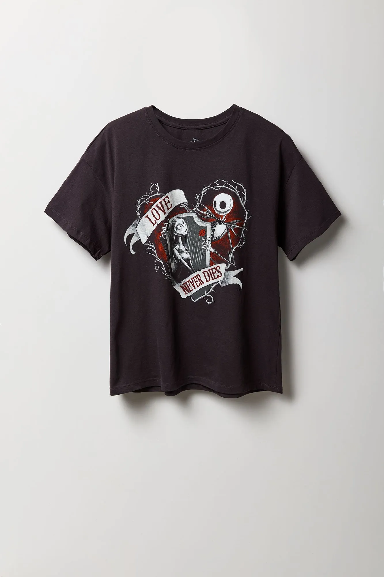 Jack & Sally Graphic Boyfriend T-Shirt sold by Urban Planet product image thumbnail 4
