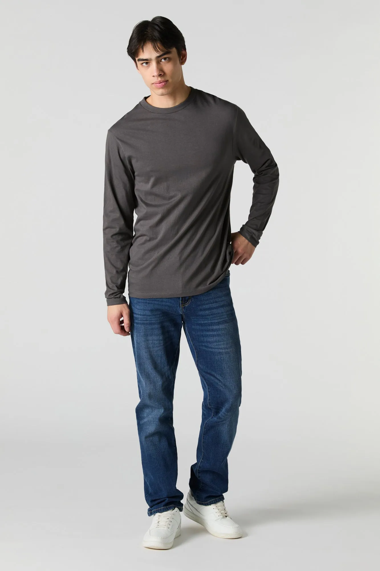 Solid Crewneck Long Sleeve Top sold by Urban Planet product image thumbnail 3