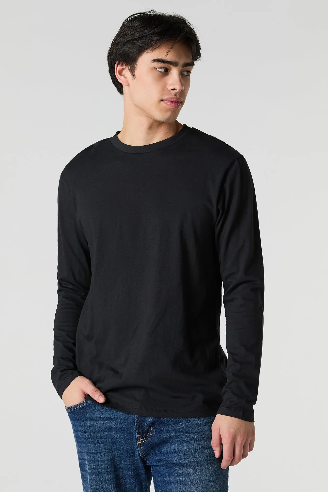 Solid Crewneck Long Sleeve Top sold by Urban Planet product image thumbnail 4