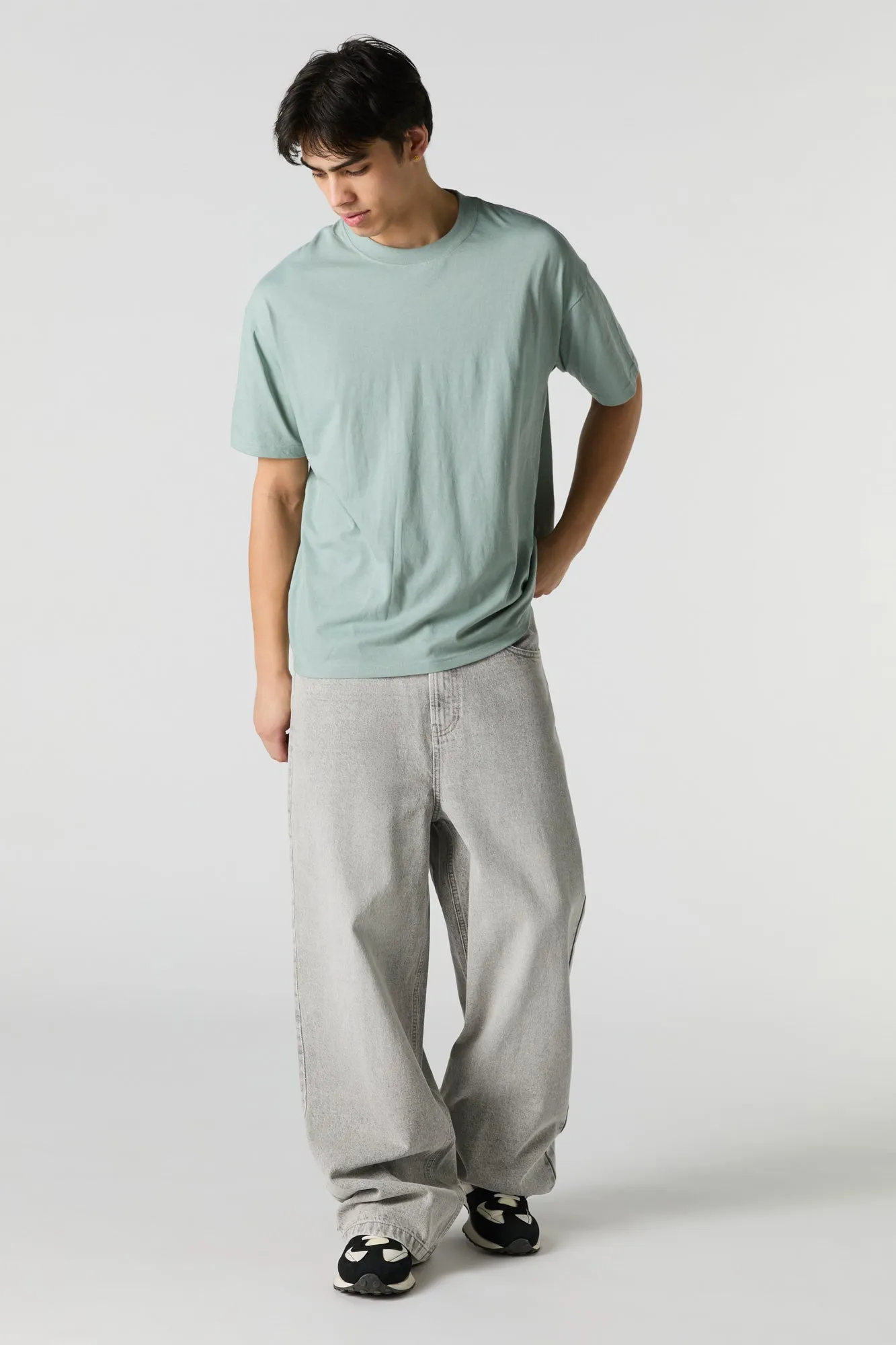 Solid Relaxed Crewneck T-Shirt sold by Urban Planet product image thumbnail 3