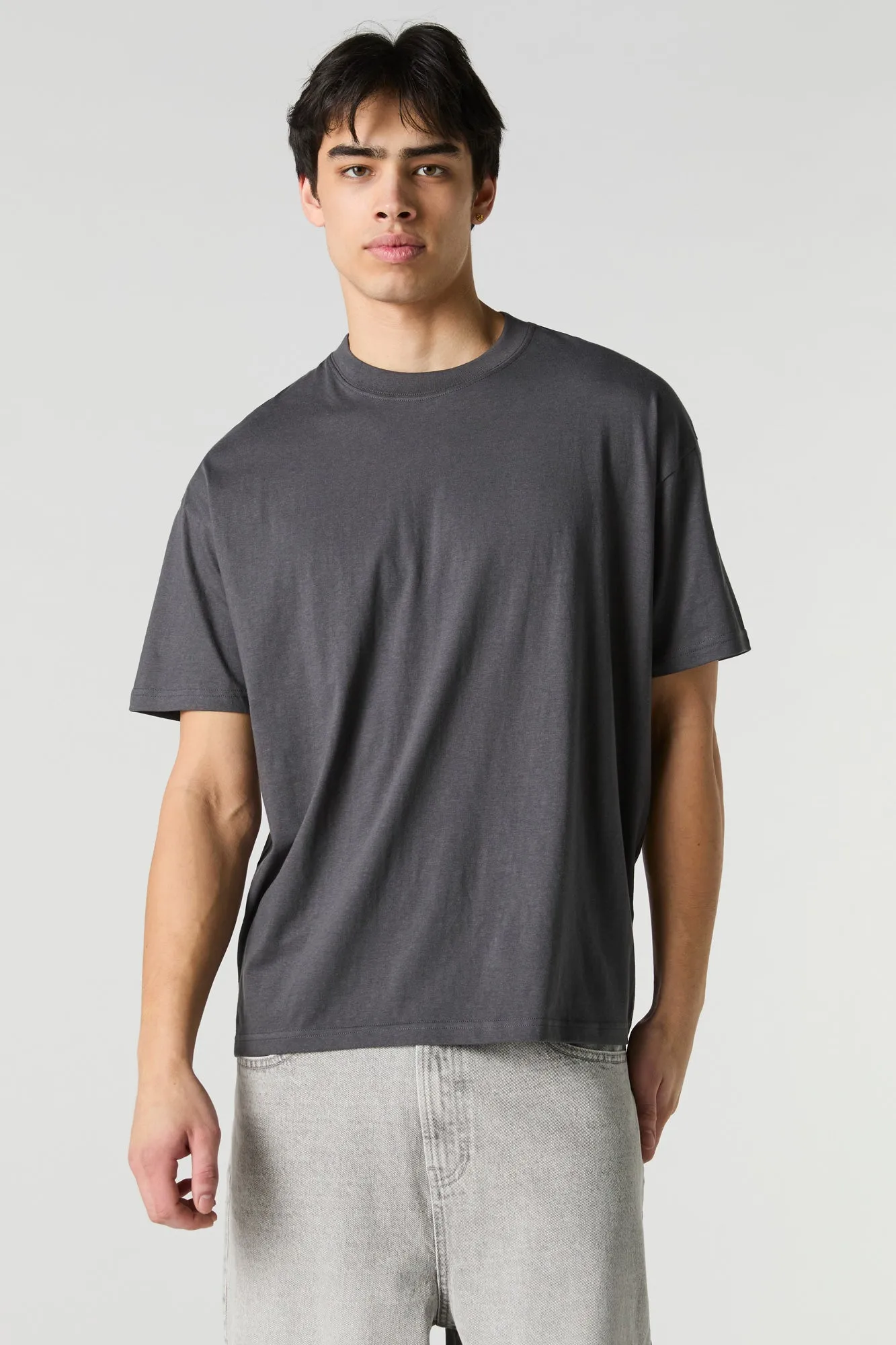 Solid Relaxed Crewneck T-Shirt sold by Urban Planet product image thumbnail 4