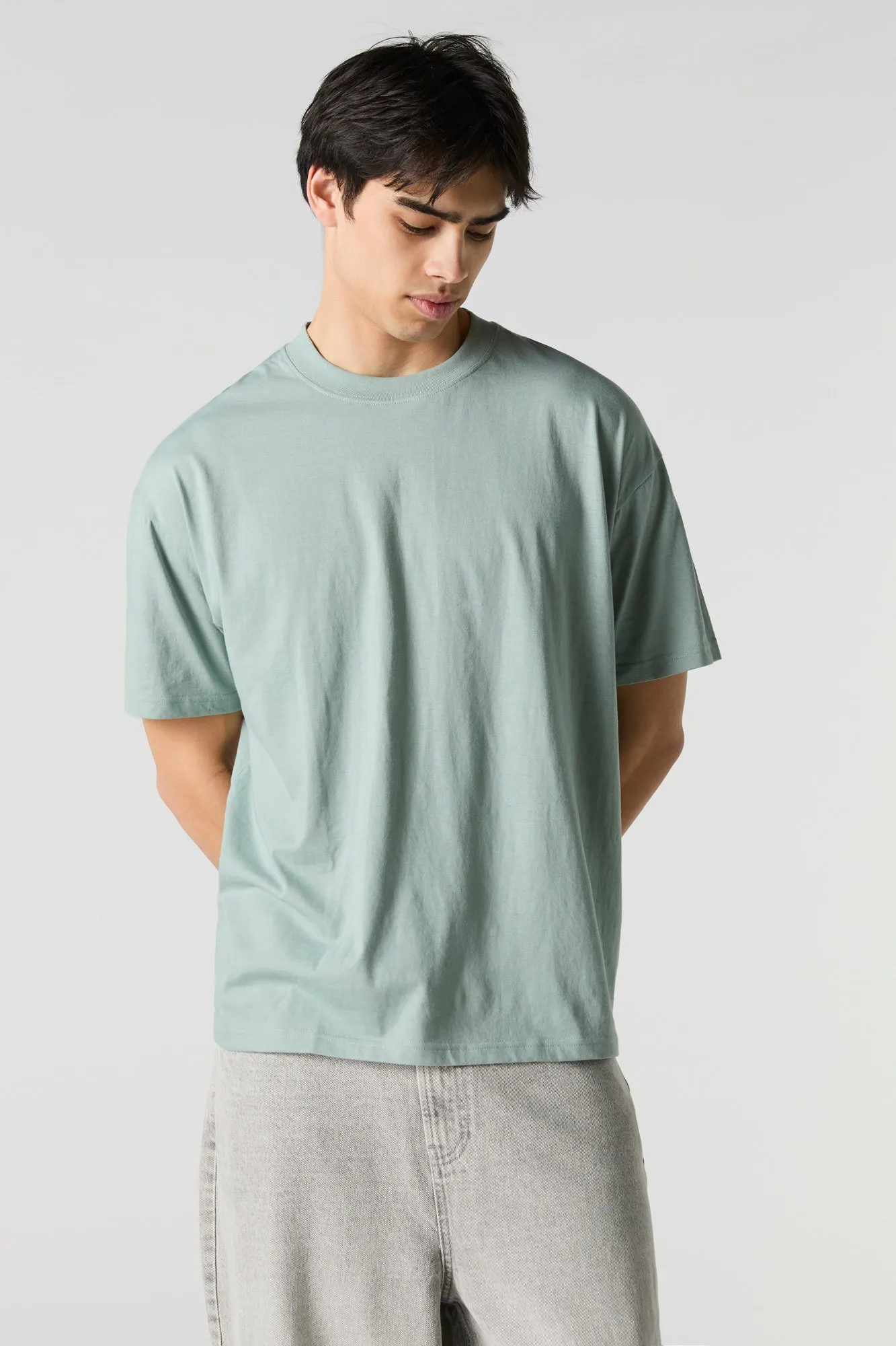Solid Relaxed Crewneck T-Shirt sold by Urban Planet