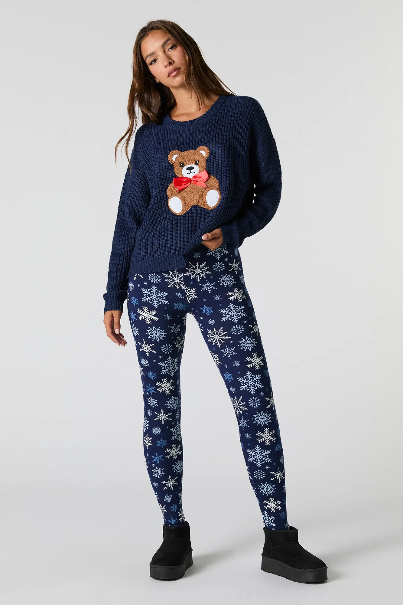 Fuzzy Bear Ribbed Knit Sweater sold by Urban Planet product image thumbnail 3