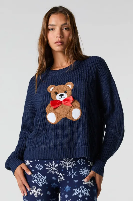Fuzzy Bear Ribbed Knit Sweater sold by Urban Planet