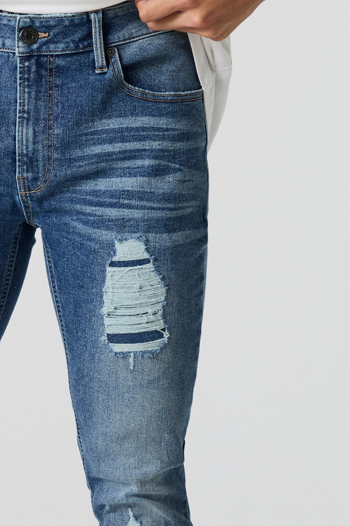 Medium Vintage Wash Distressed Slim Jean sold by Urban Planet product image thumbnail 4