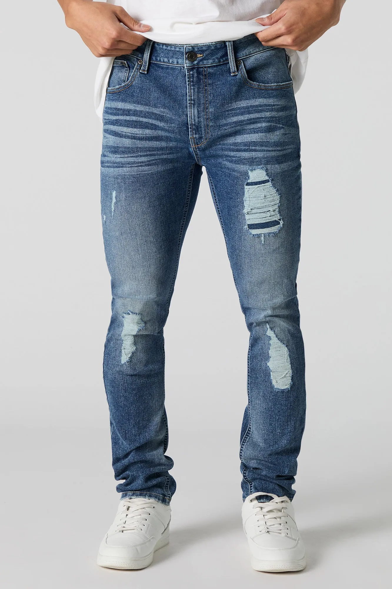 Medium Vintage Wash Distressed Slim Jean sold by Urban Planet