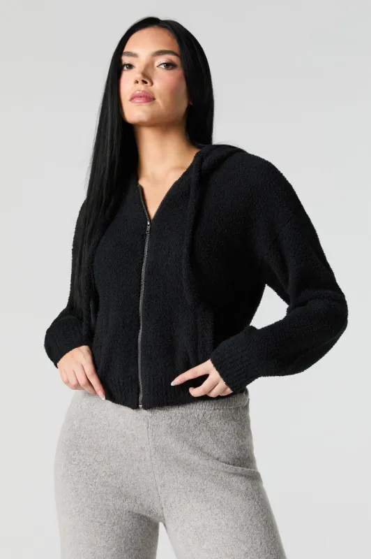 Mossy Knit Zip-Up Hoodie sold by Urban Planet