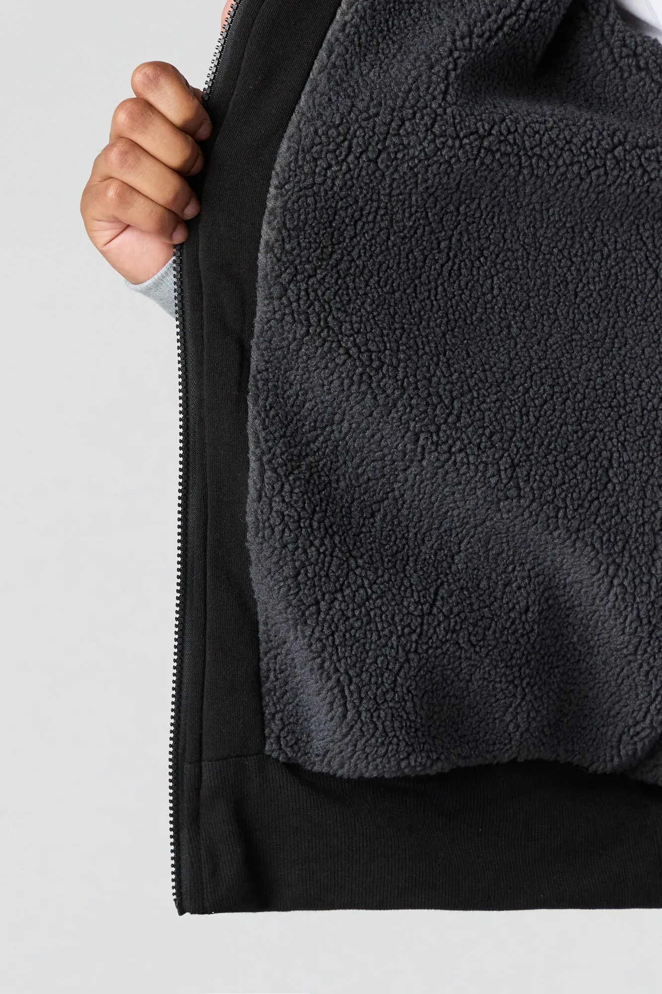 Sherpa Lined Fleece Varsity Hoodie sold by Urban Planet product image thumbnail 4