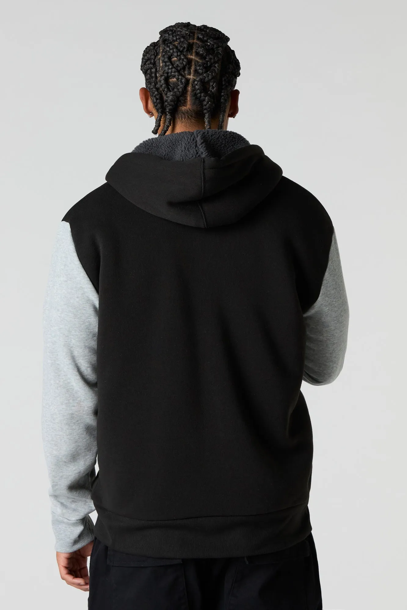 Sherpa Lined Fleece Varsity Hoodie sold by Urban Planet product image thumbnail 2