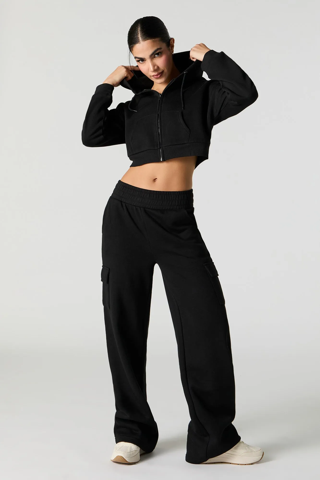 Pantalon en molleton cargo à jambe large sold by Urban Planet product image thumbnail 4