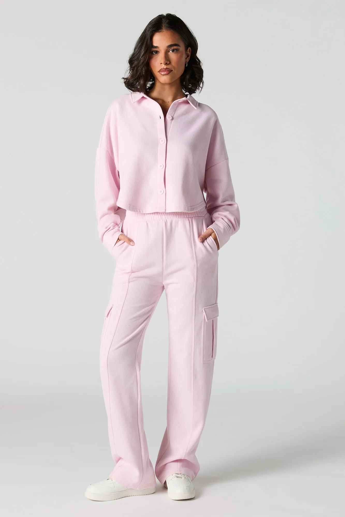 Fleece Wide Leg Cargo Sweatpant sold by Urban Planet product image thumbnail 4