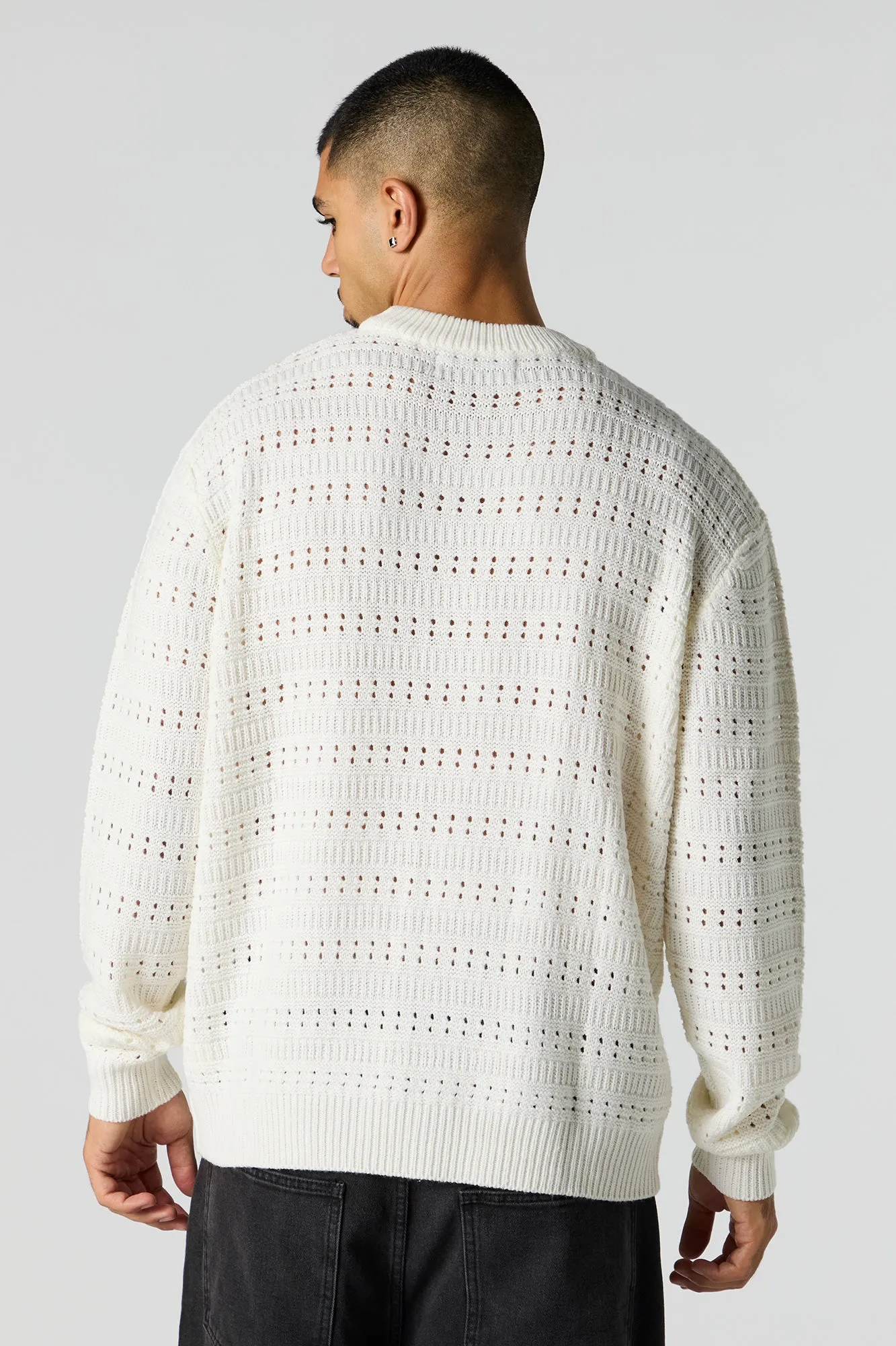Open Knit Crewneck Sweater sold by Urban Planet product image thumbnail 2
