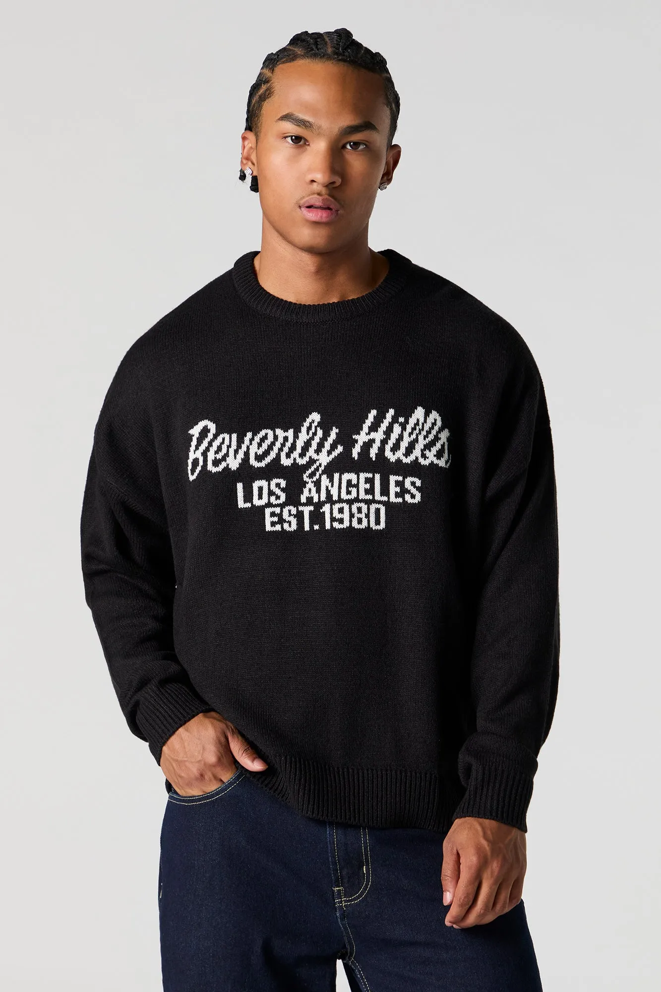 Jacquard Knit Relaxed Sweater sold by Urban Planet product image thumbnail 4