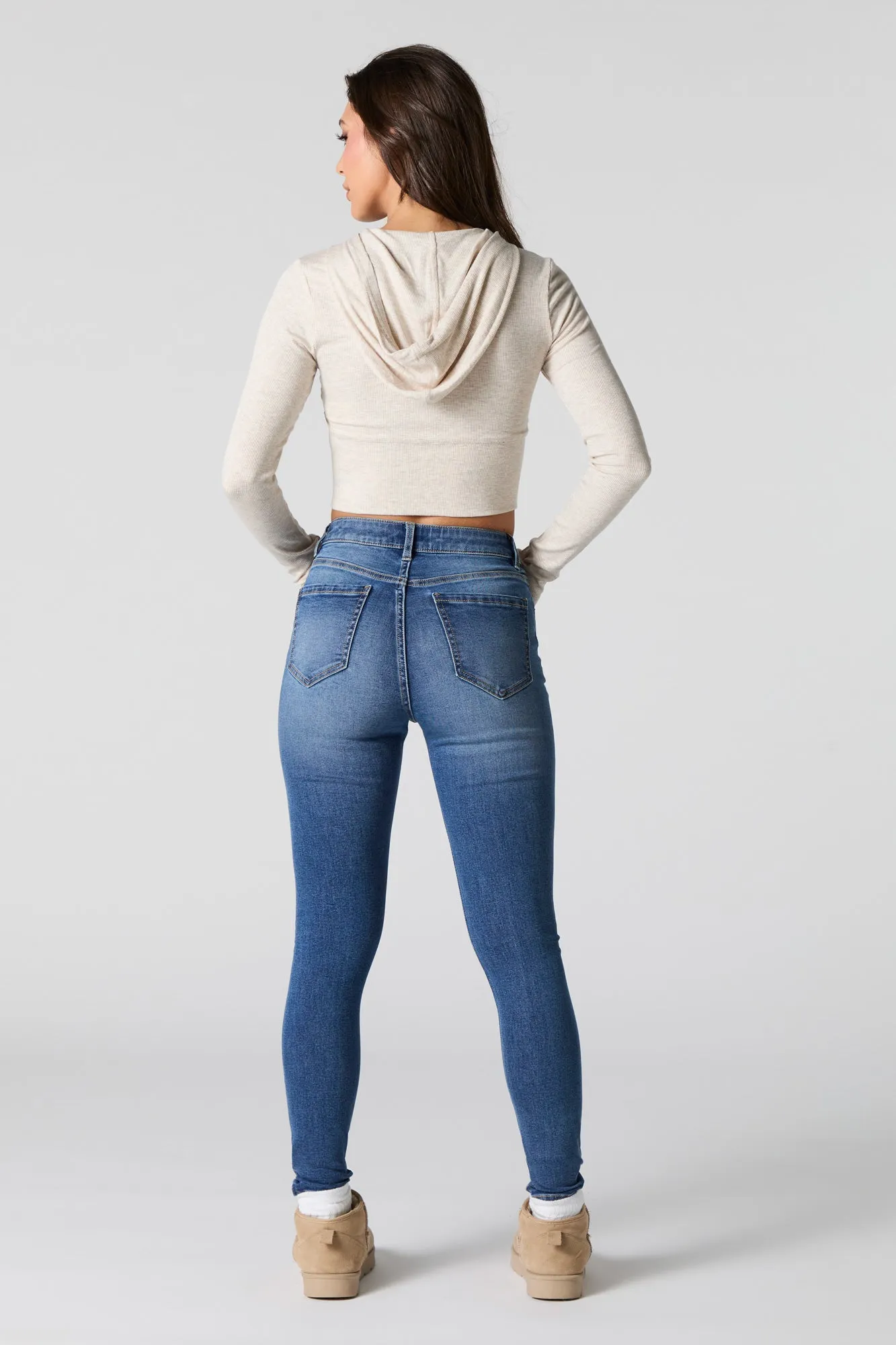Dark Wash High Rise Skinny Jean sold by Urban Planet product image thumbnail 3