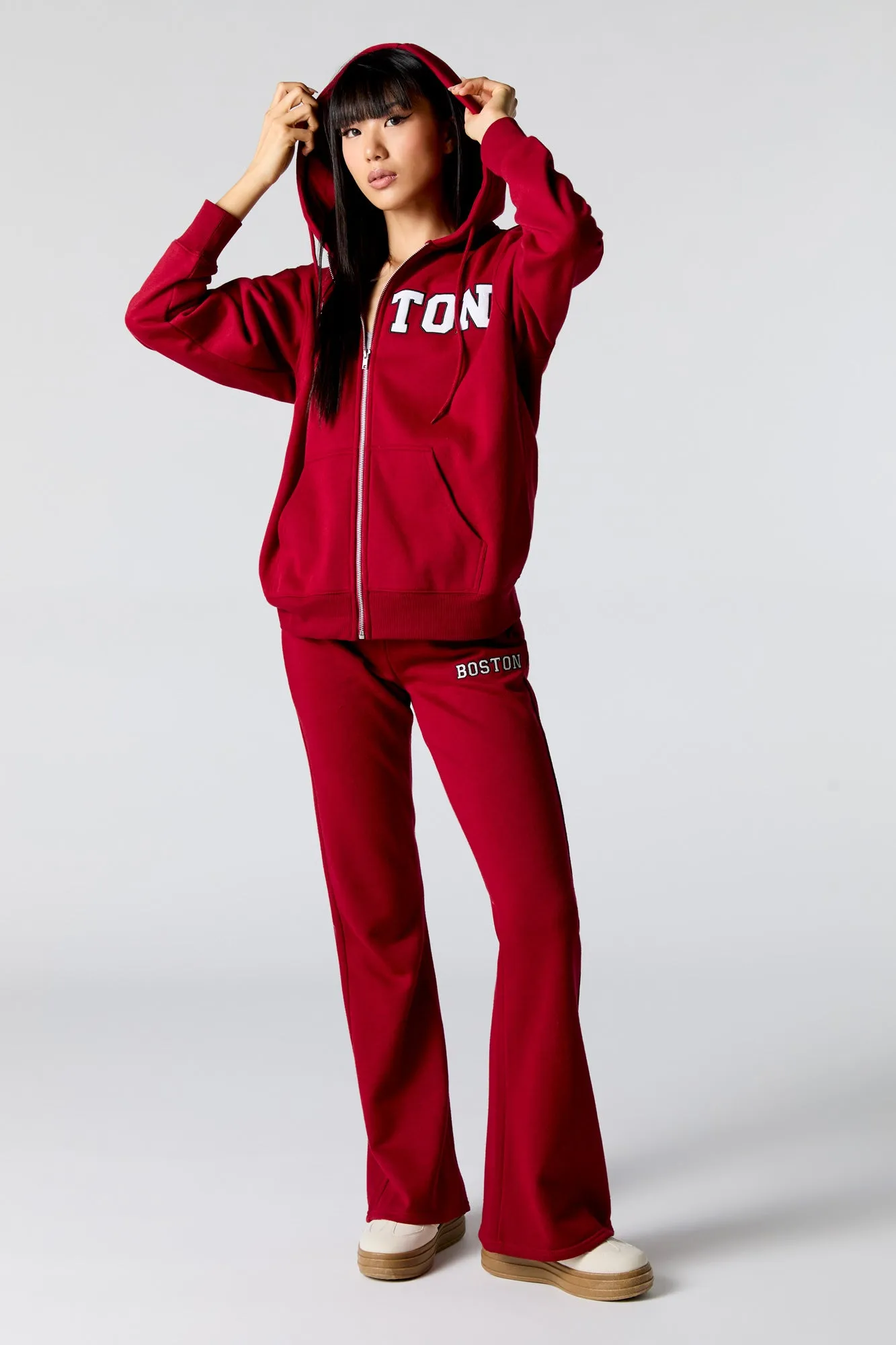 City Embroidered Zip-Up Fleece Hoodie sold by Urban Planet product image thumbnail 3