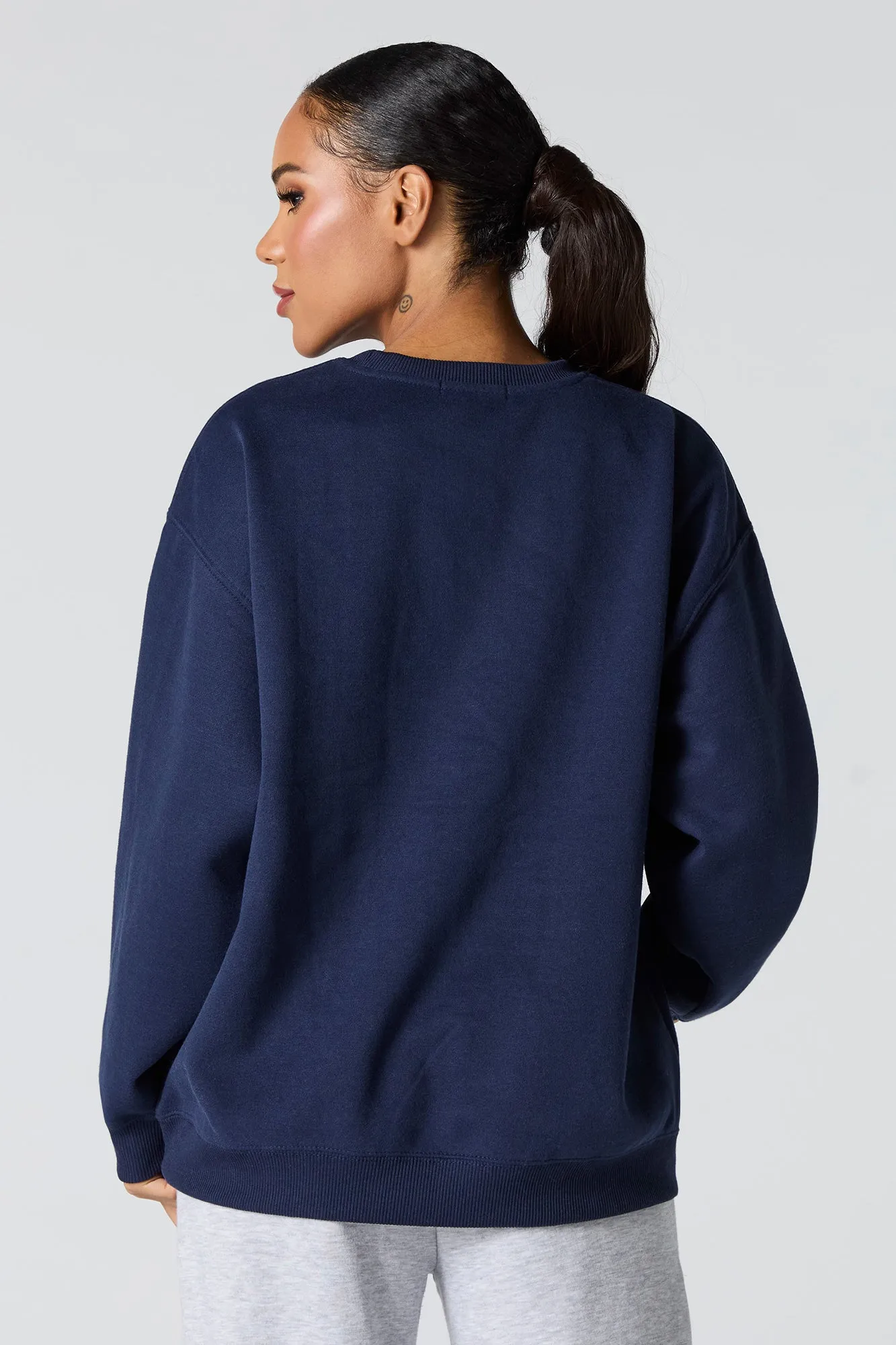 Oversized Solid Fleece Sweatshirt sold by Urban Planet product image thumbnail 2