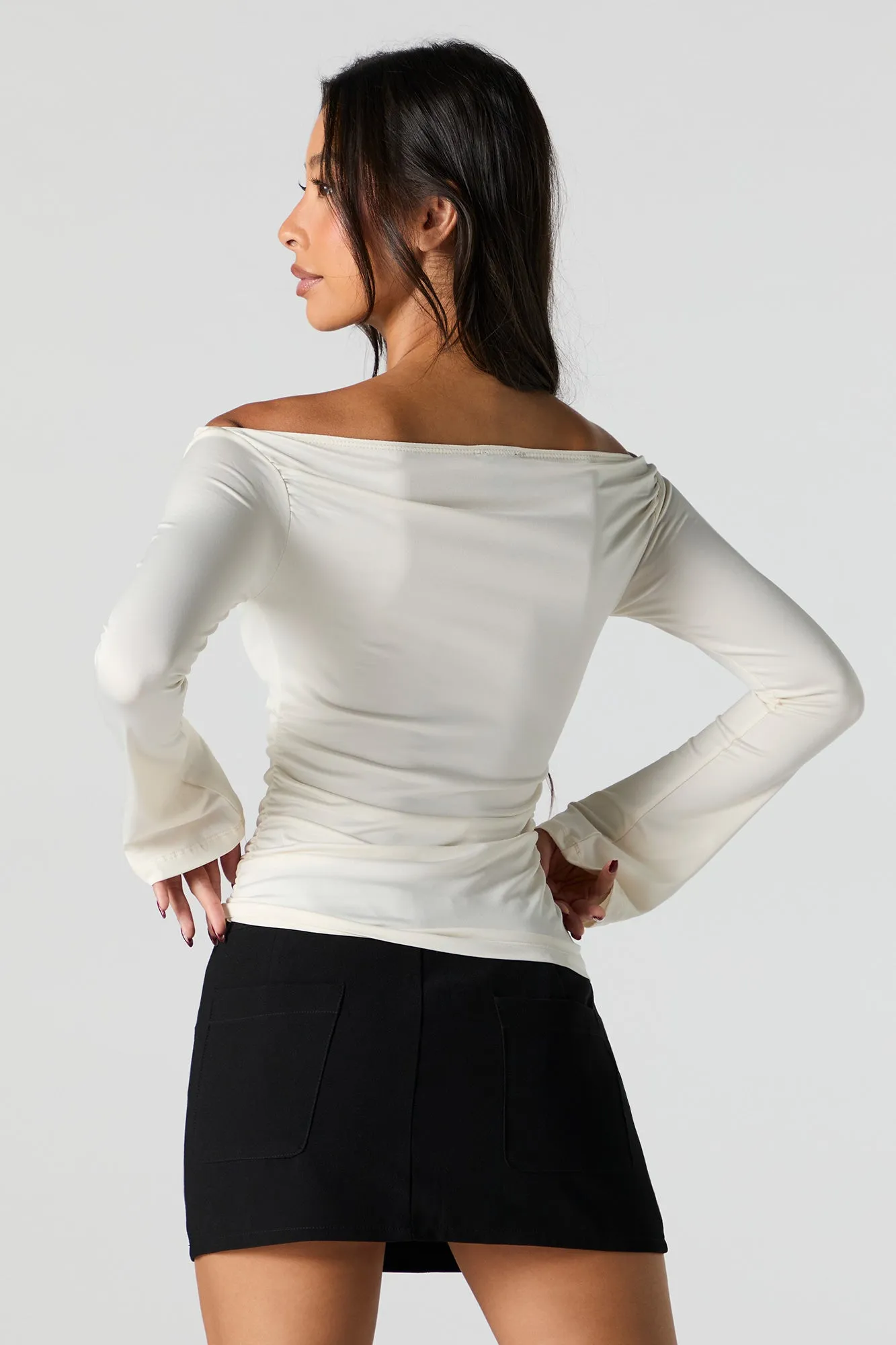 Haut Contour à manche flottante et épaule dégagée sold by Urban Planet product image thumbnail 2