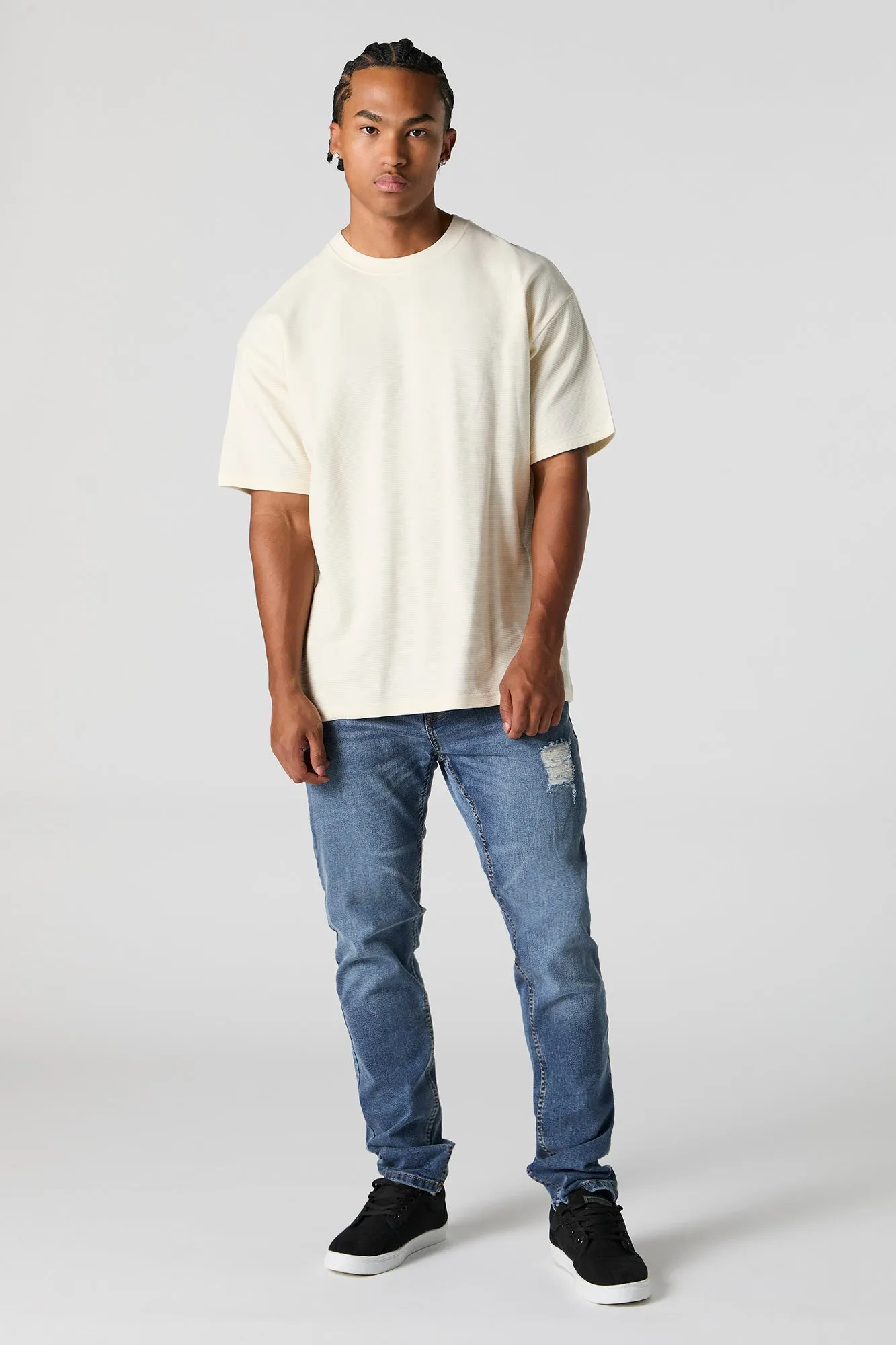 Solid Knit Relaxed T-Shirt sold by Urban Planet product image thumbnail 3