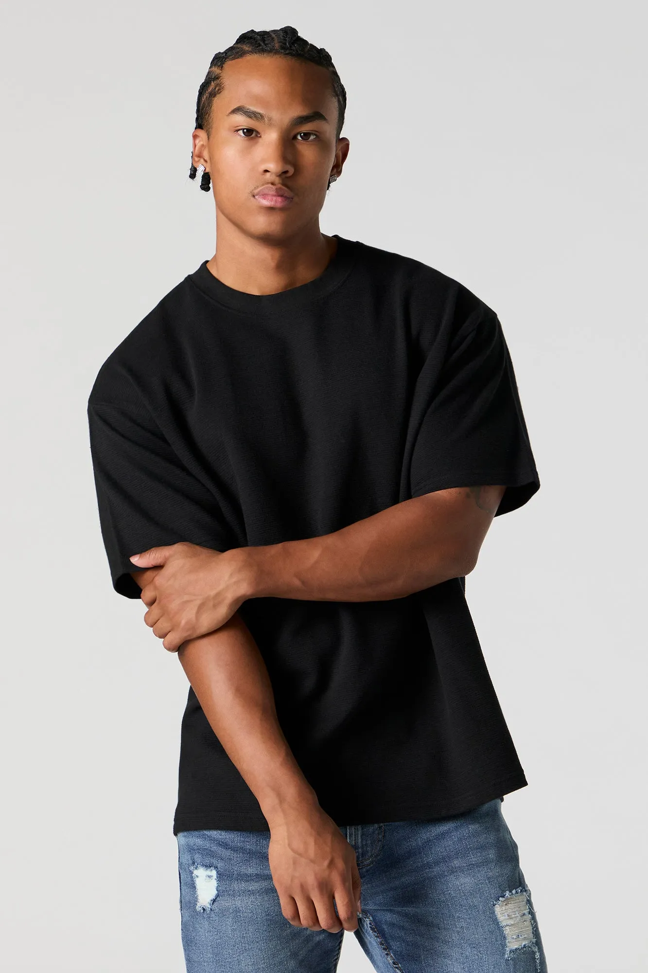 T-shirt décontracté en tricot uni sold by Urban Planet product image thumbnail 4