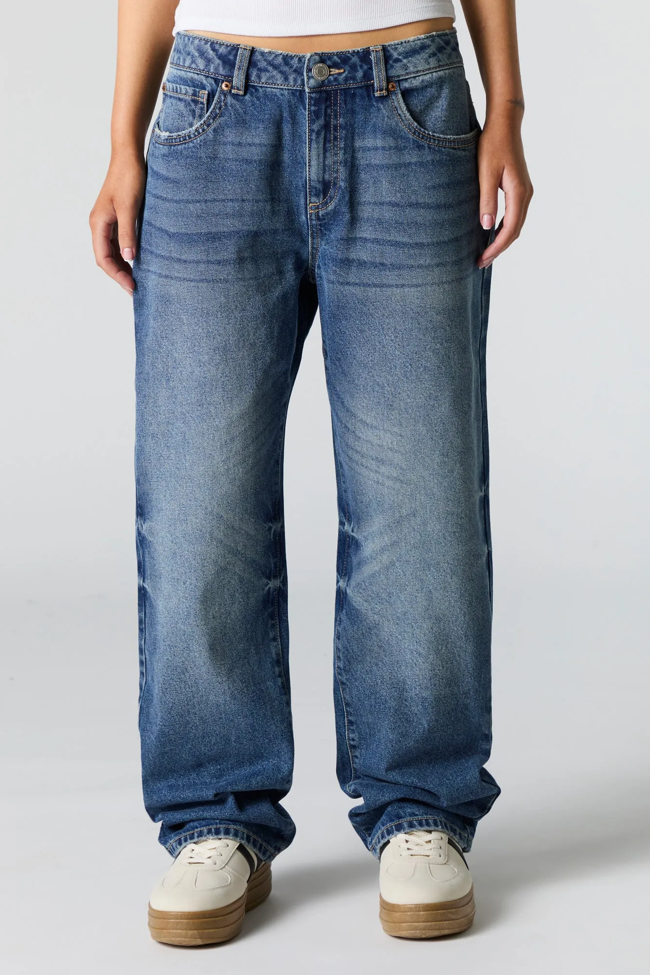 Dark Wash Slouchy Straight Leg Jean sold by Urban Planet product image thumbnail 2