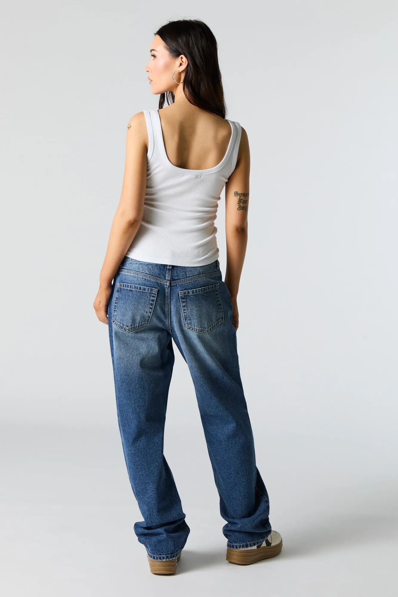 Dark Wash Slouchy Straight Leg Jean sold by Urban Planet product image thumbnail 3