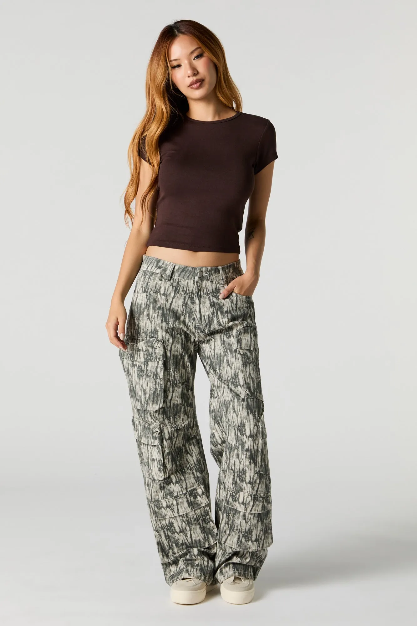 Pantalon cargo à jambe droite avec poches multiples sold by Urban Planet product image thumbnail 4