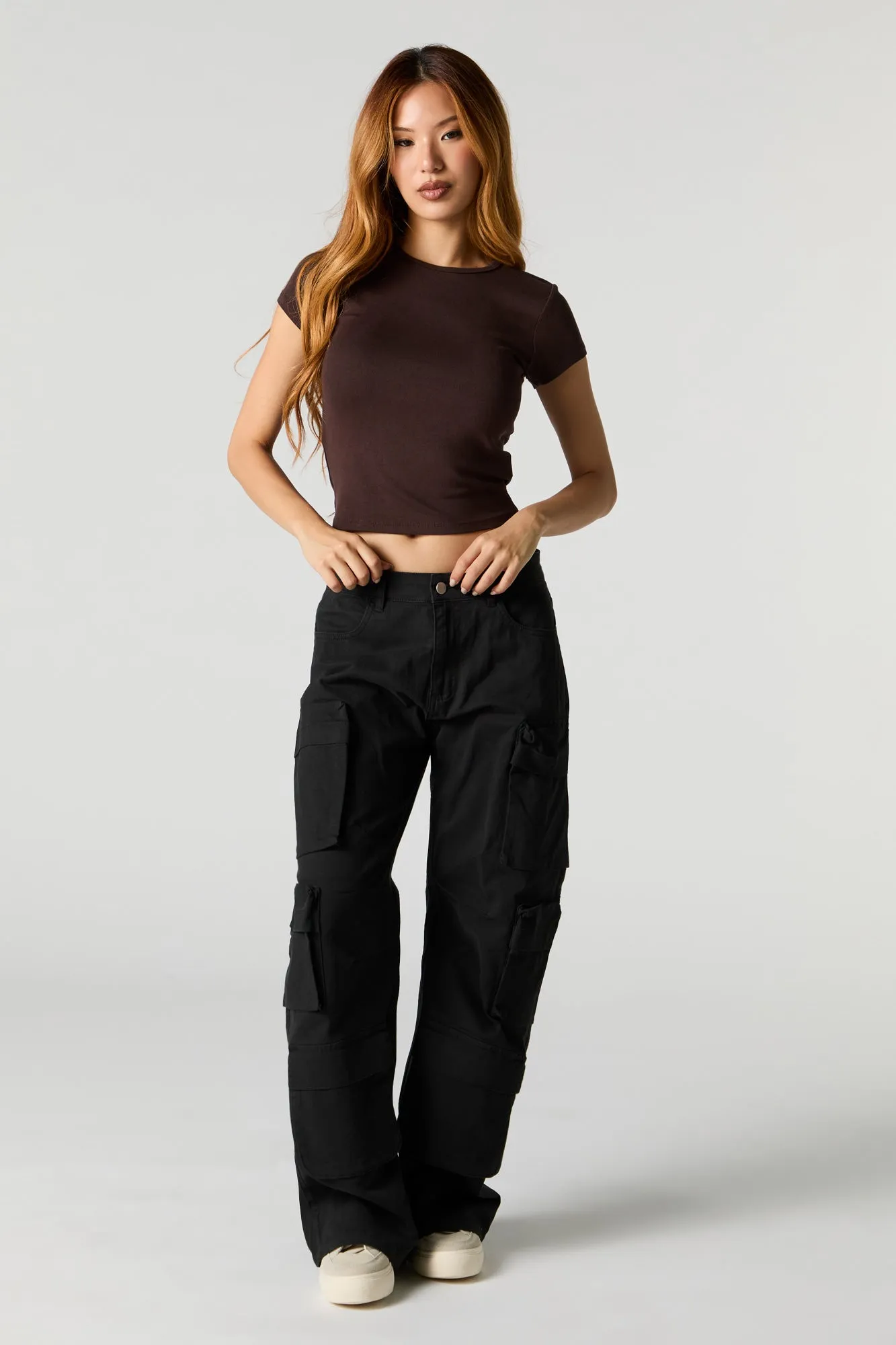 Pantalon cargo à jambe droite avec poches multiples sold by Urban Planet product image thumbnail 5