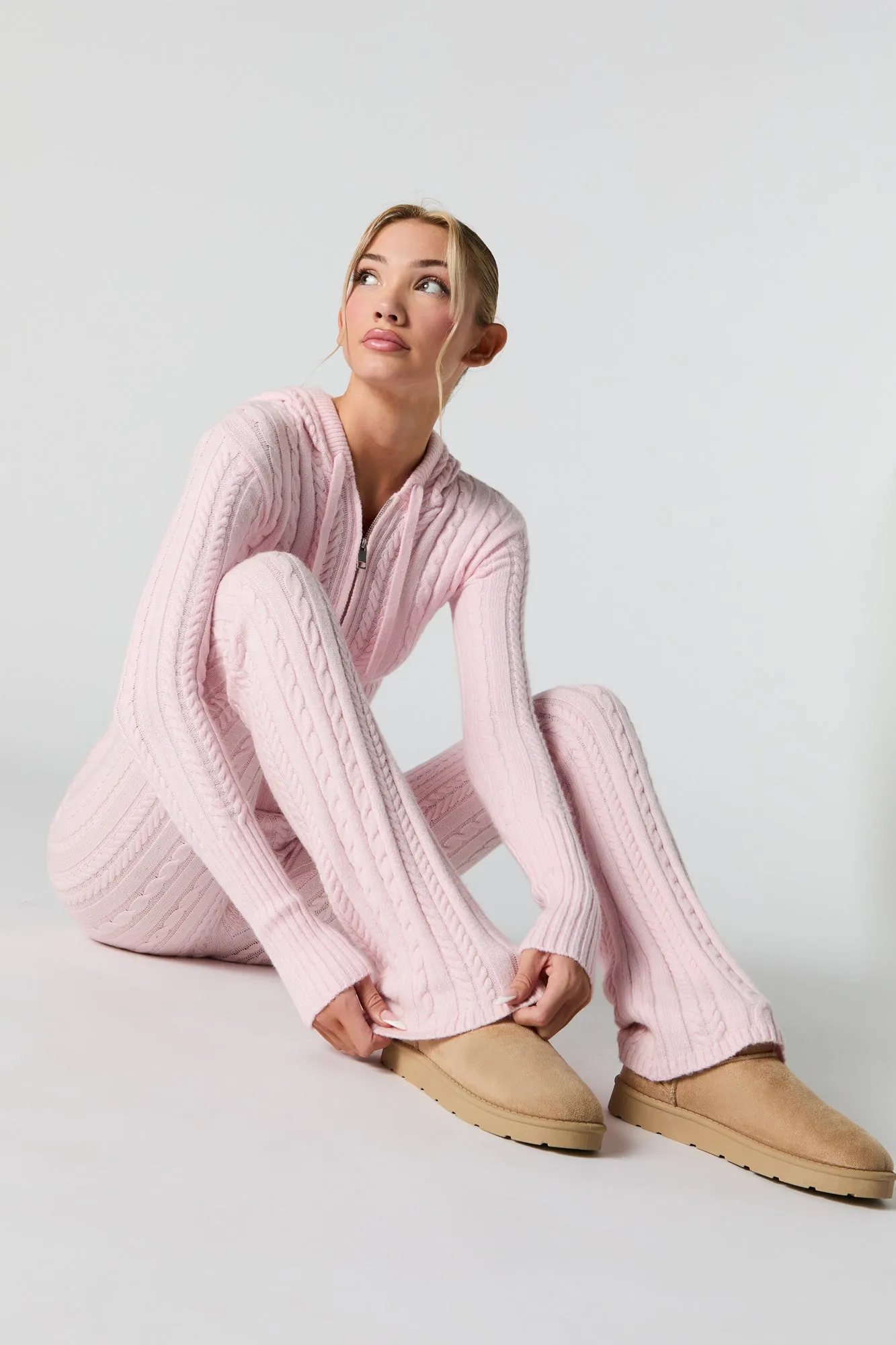 Cable Knit Wide Leg Pant sold by Urban Planet