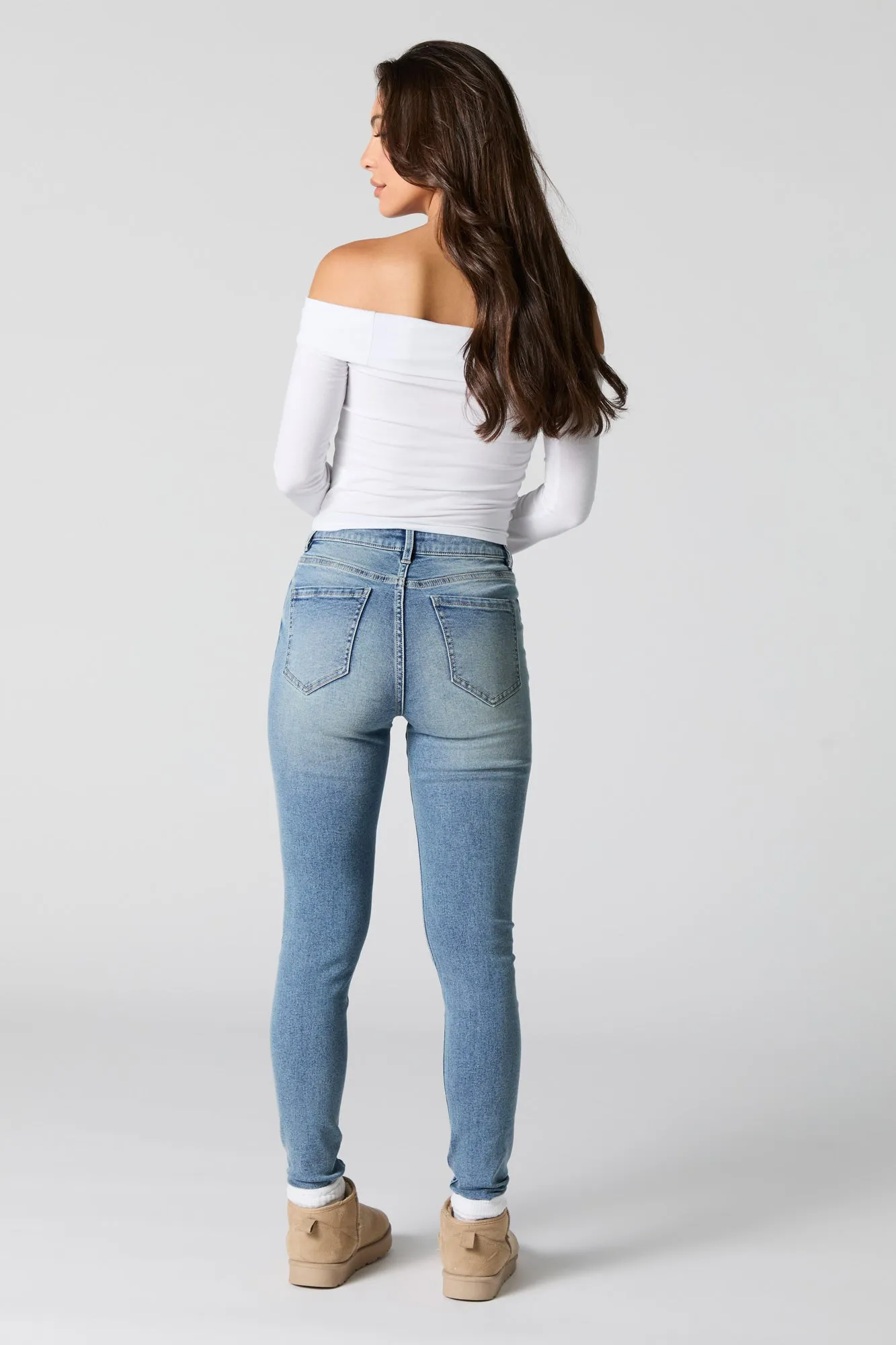 Medium Wash Stretch High Rise Skinny Jean sold by Urban Planet product image thumbnail 3
