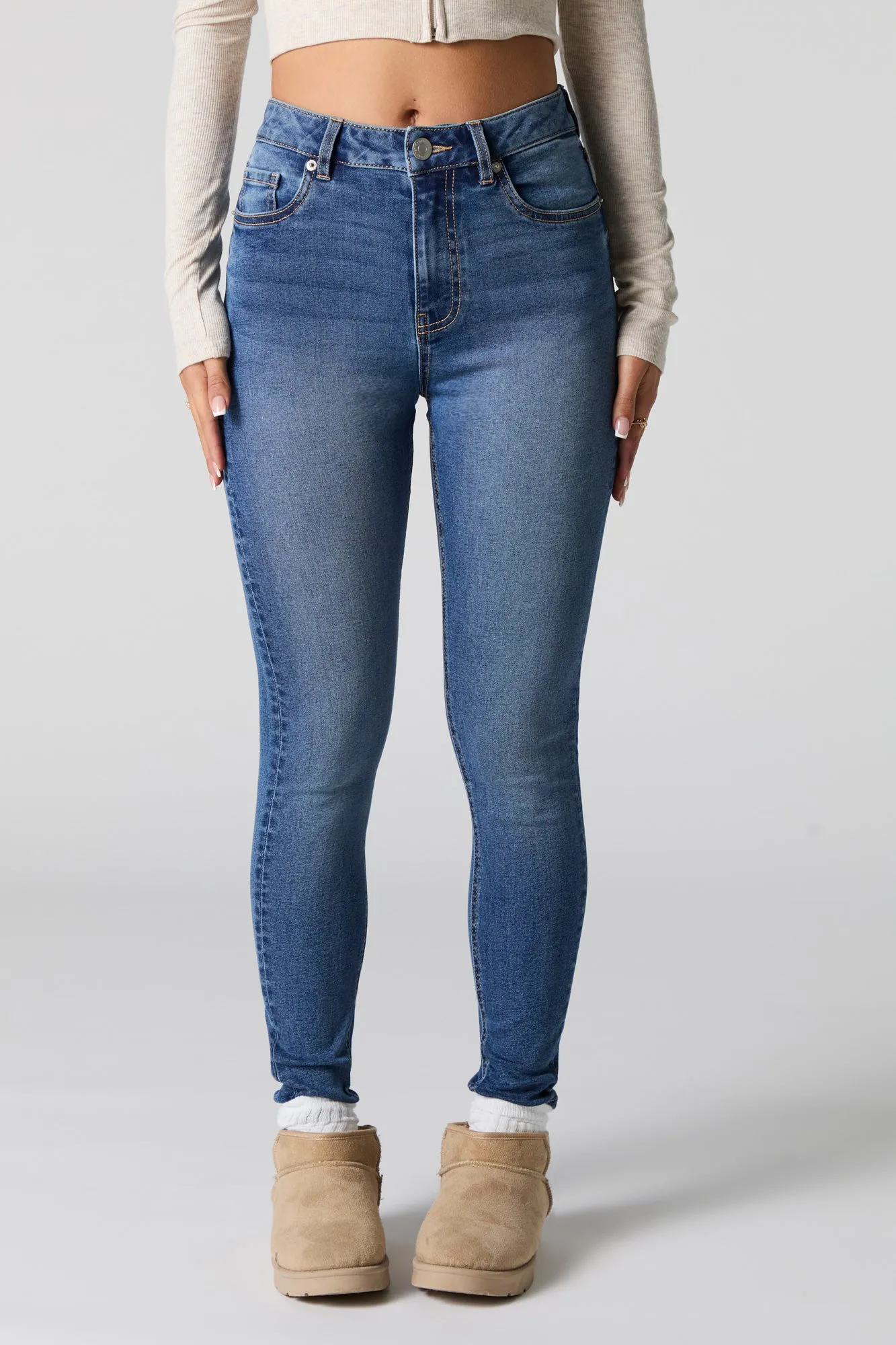 Dark Wash Stretch High Rise Skinny Jean sold by Urban Planet product image thumbnail 2
