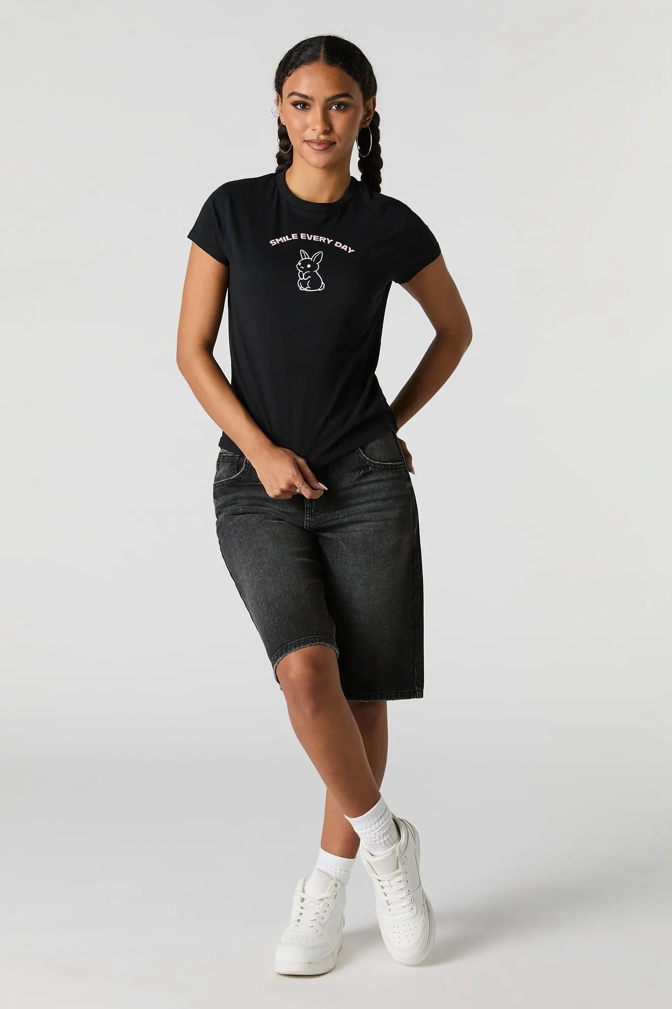 T-shirt à imprimé Smile Everyday Bunny sold by Urban Planet product image thumbnail 3